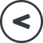 Line, normal, circle, symbol, less, math, mathematics, greater, than, greater-than, less-than, comparison, inequality, mathematical, smaller, bigger, less-than-solid, maths icon