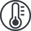 Line, normal, circle, temperature, low, thermometer, cold, thermometer-low icon