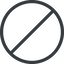 Thin, line, right, normal, circle, square, prohibited, empty, none icon
