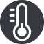 Normal, solid, circle, horizontal, mirror, temperature, low, thermometer, cold, thermometer-low icon