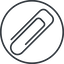 Thin, line, down, circle, paper, clip, attachment, paper-clip, paper-clip-alt, paper-clip-alt-thin icon
