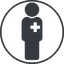 Thin, line, circle, nurse, medical, healthcare, health, male, medic, doctor, hospital, male-nurse, male-nurse-solid icon