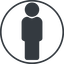 Thin, line, circle, man, human, male-solid, male icon