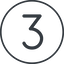 Thin, line, circle, three, number, font, digit, three-thin, 3 icon