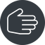 Thin, left, solid, circle, horizontal, mirror, hand, stop, fingers, hand-thin icon