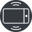 Thin, left, solid, circle, iphone, phone, mobile, android, gsm, smartphone, cell, bell, ring, ringing, ringtone, smartphone-ringing-thin icon