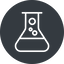 Thin, up, solid, circle, bubble, bubbles, graduated, erlenmeyer, chemical, flask, lab, laboratory, chemistry, potion, glassware, conical, bubbling, boiling, bulbous, erlenmeyer-bubbling-thin icon