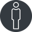 Thin, solid, circle, man, human, male, male-thin icon