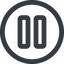 Line, wide, circle, arrow, video, play, mp3, player, pause, pause-wide icon