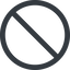 Thin, line, up, wide, circle, square, prohibited, empty, none icon