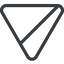 Triangle, thin, line, down, normal, equilateral, circle, square, horizontal, mirror, prohibited, empty, none icon