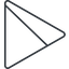 Triangle, thin, line, left, equilateral, circle, square, horizontal, mirror, prohibited, empty, none icon