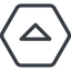 Line, up, normal, hexagon, arrow, direction, caret icon