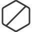 Thin, line, right, normal, circle, square, hexagon, prohibited, empty, none icon