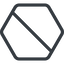 Thin, line, up, normal, circle, square, hexagon, prohibited, empty, none icon