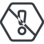 Line, normal, hexagon, mark, warning, exclamation, prohibited, alert icon