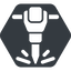 Normal, solid, hexagon, tool, construction, noise, jackhammer, demolition, concrete, pneumatic, mining, drill, mining-dril, jackhammer-alt-solid icon