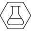 Thin, line, hexagon, graduated, chemical, flask, lab, laboratory, chemistry, potion, glassware, conical, erlenmeyer-thin icon