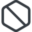 Thin, line, right, wide, circle, square, hexagon, horizontal, mirror, prohibited, empty, none icon