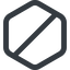 Thin, line, right, wide, circle, square, hexagon, prohibited, empty, none icon