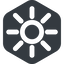 Right, wide, solid, hexagon, star, light, brightness, luminosity, intensity, brilliance, lighter, darker, dark, mode, Illumination, sun, shine, flash, ray, brightness-wide icon