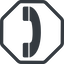 Line, down, normal, octagon, phone, call, dial, number, dot, telephone, pictogram, dot-50, dot-telephone icon