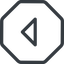Line, left, normal, octagon, arrow, direction, caret icon