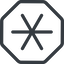 Line, right, normal, octagon, star, asterisk icon