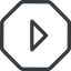 Line, right, normal, octagon, arrow, direction, caret icon