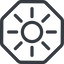 Line, up, normal, octagon, star, light, brightness, luminosity, intensity, brilliance, lighter, darker, dark, mode, Illumination, sun, shine, flash, ray icon