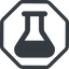 Line, up, normal, octagon, graduated, erlenmeyer, chemical, flask, lab, laboratory, chemistry, potion, glassware, conical, erlenmeyer-solid icon