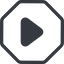 Line, up, normal, octagon, arrow, video, play, mp3, player, pause, play-solid icon