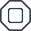 Line, normal, square, octagon, video, play, stop, mp3, player, pause icon