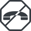 Line, right, normal, octagon, prohibited, phone, call, dial, number, dot, telephone, pictogram, dot-50, dot-telephone icon
