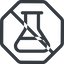 Line, normal, octagon, prohibited, graduated, erlenmeyer, chemical, flask, lab, laboratory, chemistry, potion, glassware, conical icon