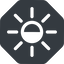 Left, normal, solid, octagon, star, light, brightness, luminosity, intensity, brilliance, lighter, darker, dark, mode, Illumination, sun, shine, flash, ray, brightness-half icon