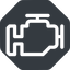 Normal, solid, octagon, horizontal, mirror, car, engine, mechanics, mechanical, motor, diesel, power icon