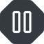 Normal, solid, octagon, arrow, video, play, mp3, player, pause icon