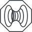 Thin, line, left, octagon, wormhole, black-hole, hole, spacetime, interstellar, astrophysics, hyperspace, einstein, rosen, singularity, relativity, wormhole-thin icon