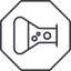 Thin, line, right, octagon, bubble, bubbles, graduated, erlenmeyer, chemical, flask, lab, laboratory, chemistry, potion, glassware, conical, bubbling, boiling, bulbous, erlenmeyer-bubbling-thin icon