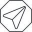 Thin, line, up, octagon, message, paper, messaging, plane, airplane, aeroplane, submit, send, paper-plane, paper-plane-thin-alt icon