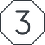 Thin, line, octagon, three, number, font, digit, three-thin, 3 icon
