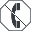 Thin, line, up, octagon, prohibited, phone, call, dial, number, dot, telephone, pictogram, dot-50, dot-telephone icon