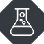 Thin, up, solid, octagon, bubble, bubbles, graduated, erlenmeyer, chemical, flask, lab, laboratory, chemistry, potion, glassware, conical, bubbling, boiling, bulbous, erlenmeyer-bubbling-thin icon