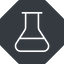 Thin, solid, octagon, graduated, chemical, flask, lab, laboratory, chemistry, potion, glassware, conical, erlenmeyer-thin icon