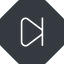 Thin, up, solid, octagon, video, play, forward, backward, mp3, player, pause, step, forward-step-thin icon