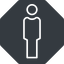 Thin, solid, octagon, man, human, male, male-thin icon