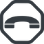 Line, right, wide, octagon, phone, call, dial, number, dot, telephone, pictogram, dot-50, dot-telephone icon