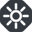 Up, wide, solid, octagon, star, light, brightness, luminosity, intensity, brilliance, lighter, darker, dark, mode, Illumination, sun, shine, flash, ray, brightness-wide icon
