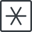 Line, right, normal, square, star, asterisk icon
